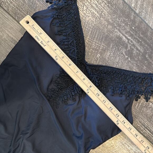 NWT Social Angel Unique Black Lace One Piece Swimsuit Size XL - Picture 5 of 7